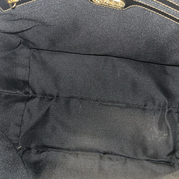 Fendi, Pequin Stripes PVC Handbag Tote 10in x 9in x 7.5in GUC - Picture 6 of 12